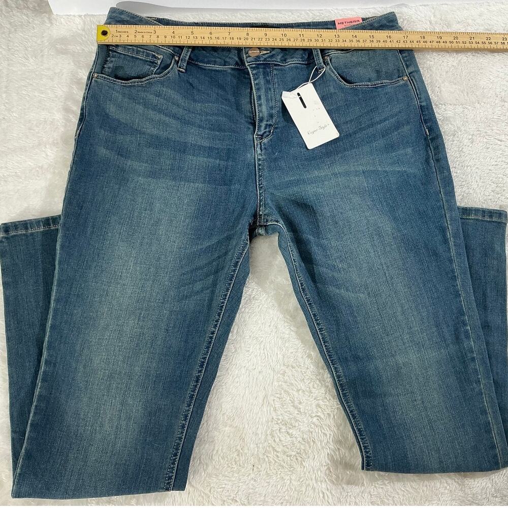 MetHera Mid Rise Skinny Jeans Womens Size 16 Blue Stretch Denim NWT